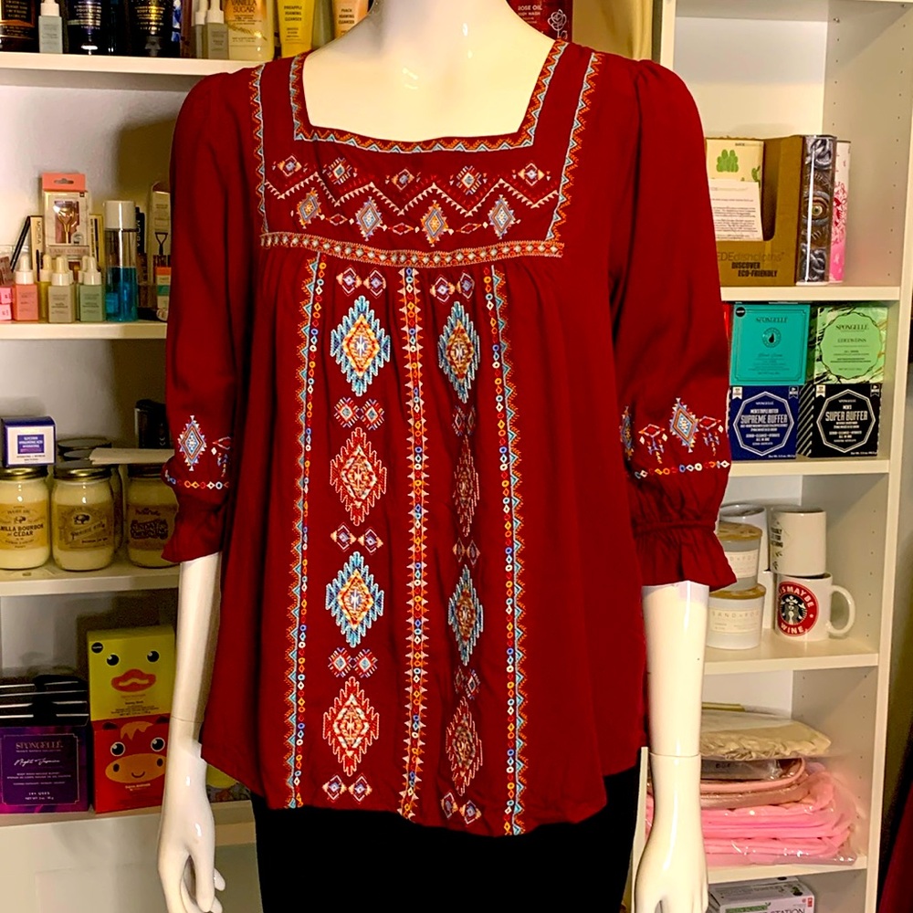 Savanna Jane Embroidered 3/4 Sleeve